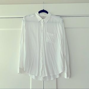 Loft Outlet White Button Down Long Sleeve Sz L